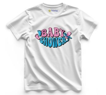 Baby Shower Theme Vector Printed T-Shirt ECBS12