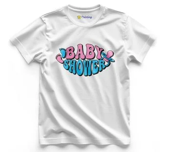 Baby Shower Theme Vector Printed T-Shirt ECBS12