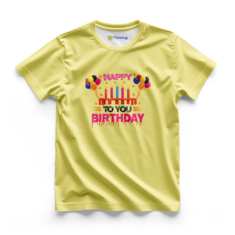 Happy Birthday Abstract Clipart T-Shirt ECHB-08