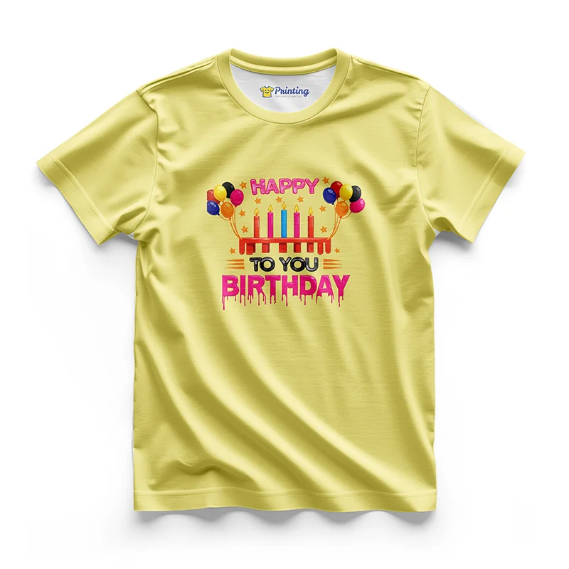 Happy Birthday Abstract Clipart T-Shirt ECHB-08