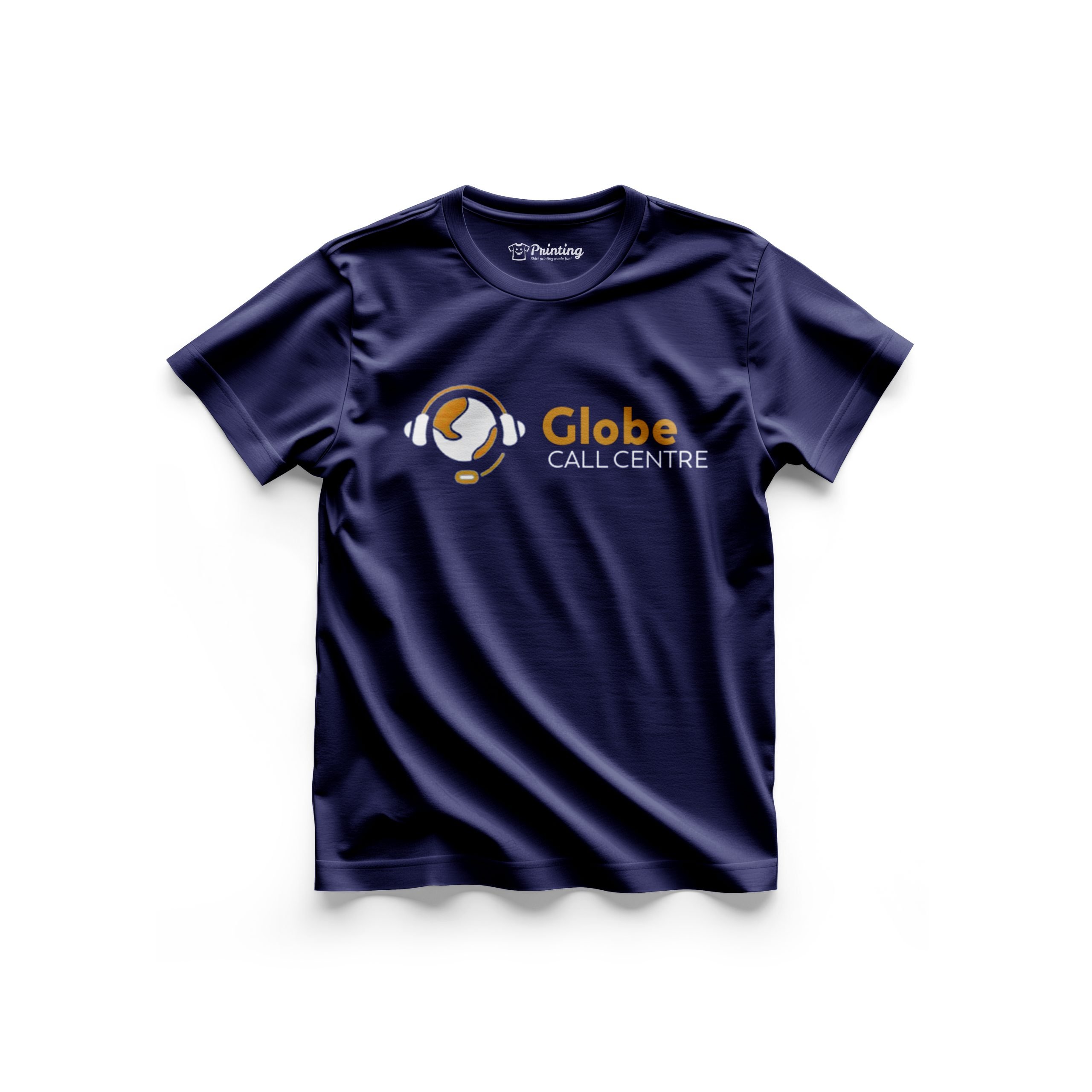 Globe Logo Printed - Call Center Staff T-Shirts CBCC12
