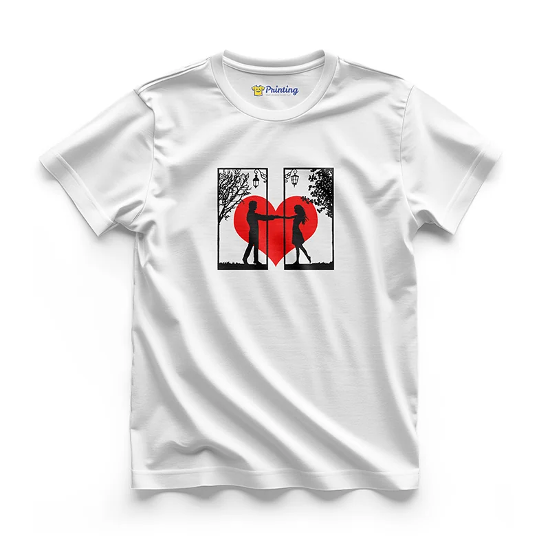 Romantic Couple Vector Printed T-Shirt ECCT-11