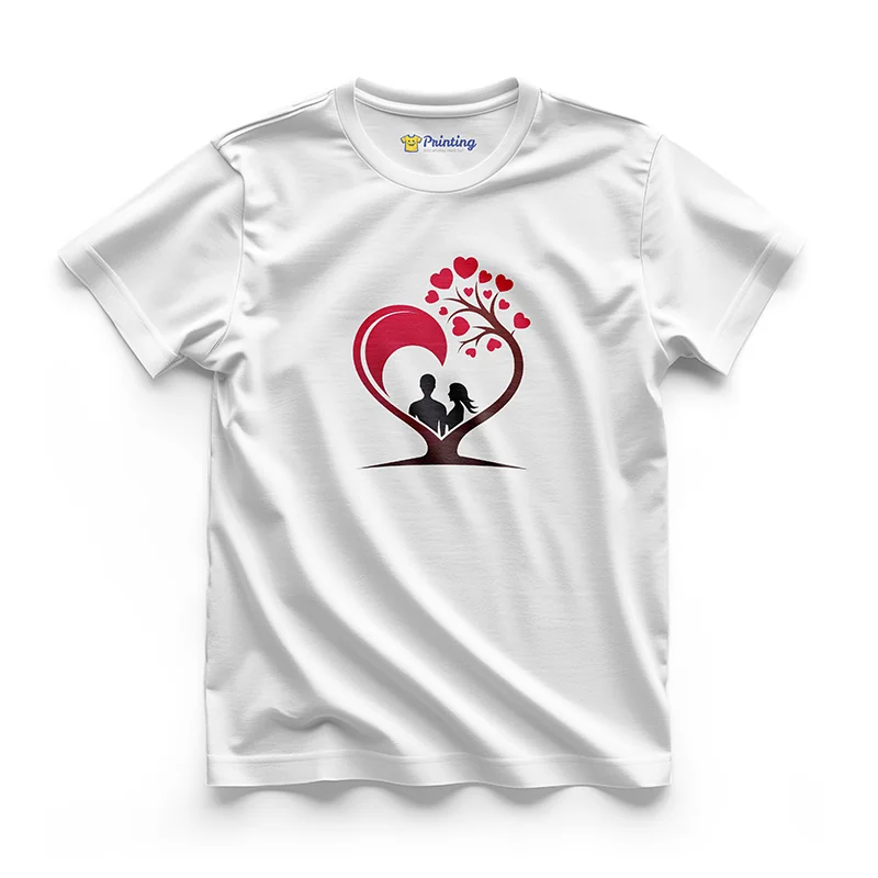 Romantic Couple Vector Printed T-Shirt ECCT-12