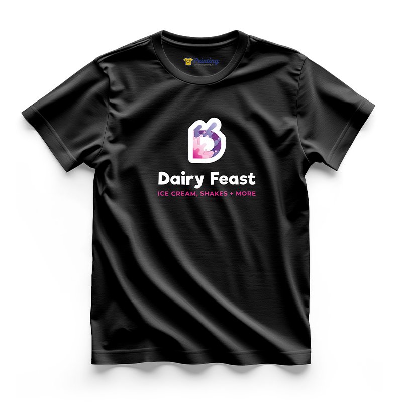 Dairy Feast Logo Printed - Ice Cream Shop Staff T-Shirts CBIC12