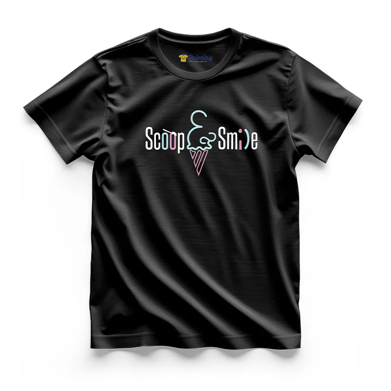 Scoop Smile Logo Printed - Ice Cream Shop Staff T-Shirts CBIC13