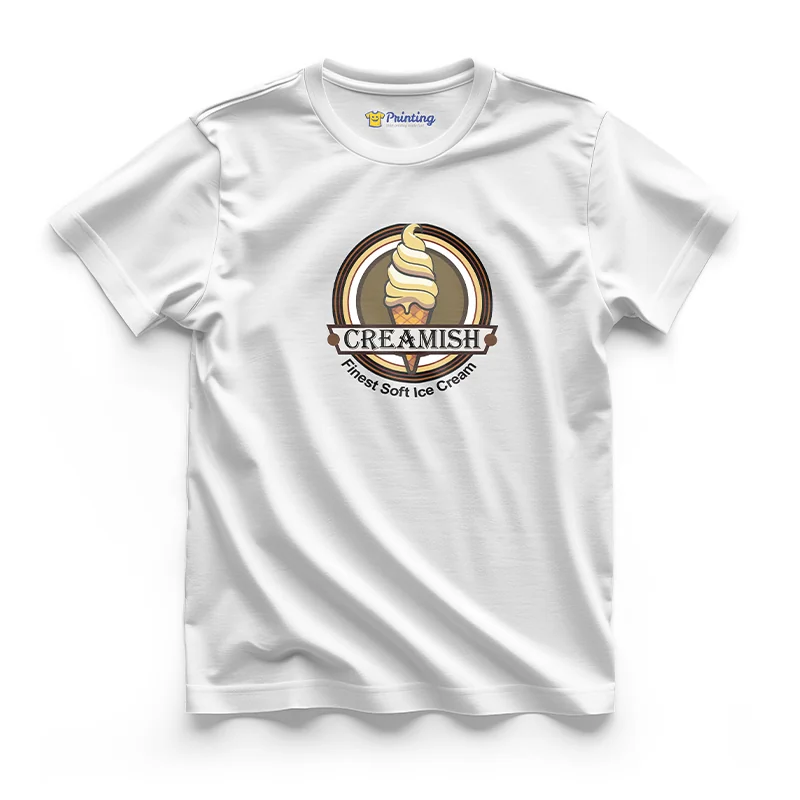 Creamish Logo Printed - Ice Cream Shop Staff T-Shirts CBIC15