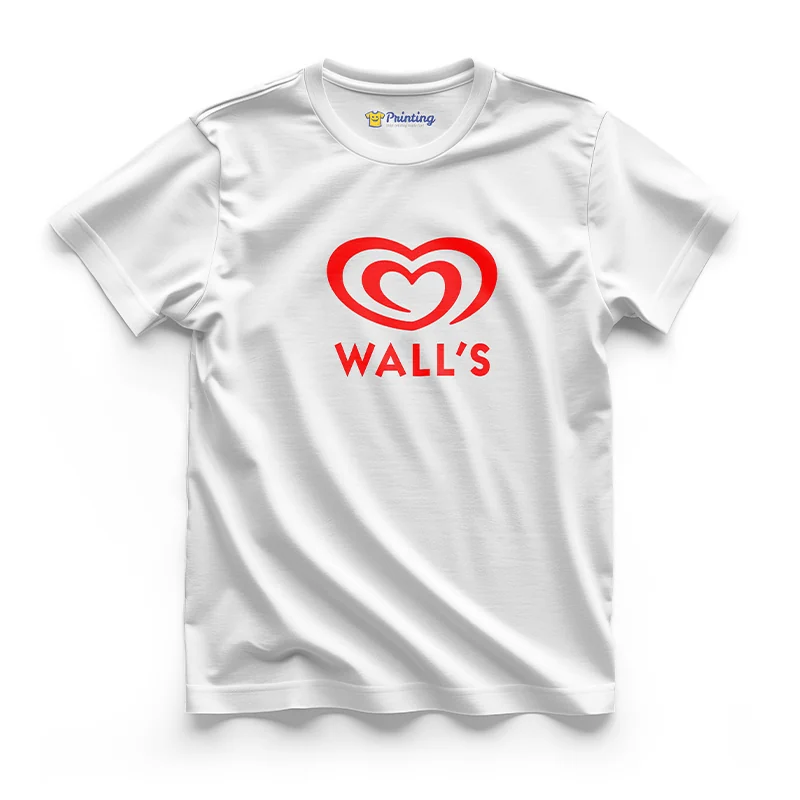 Walls Logo Printed - Ice Cream Shop Staff T-Shirts CBIC22
