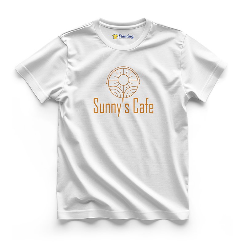 Sunny's Cafe Logo Printed - Ice Cream Shop Staff T-Shirts CBIC06