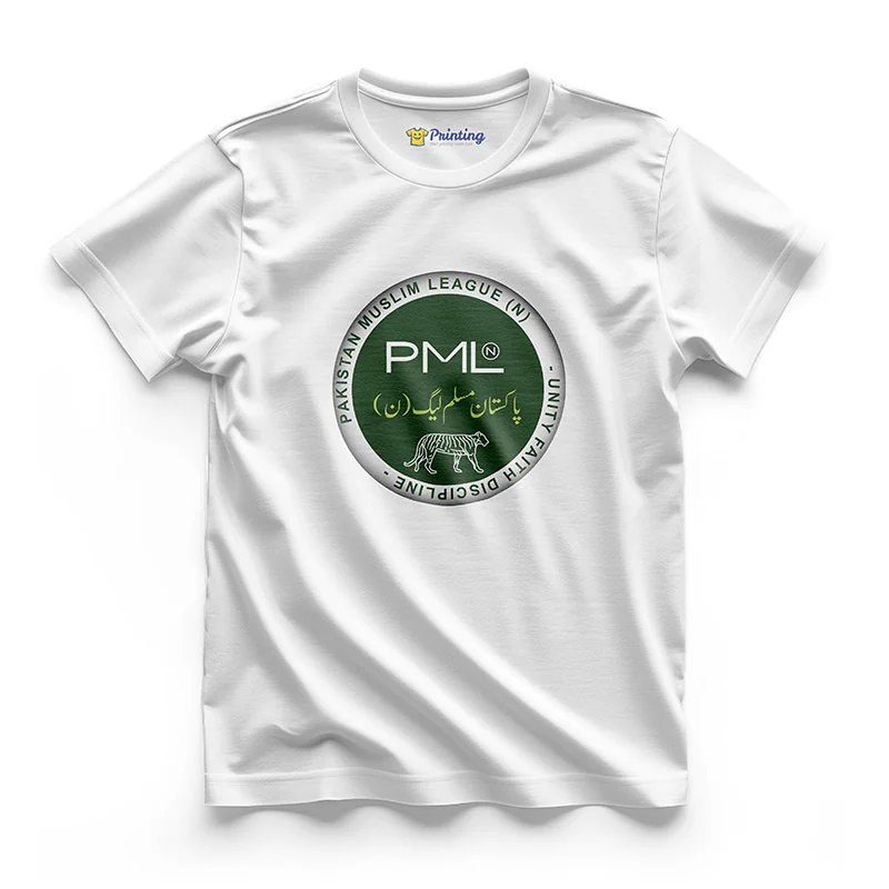 PML Logo Printed Political Campaign T-Shirt ECPC07