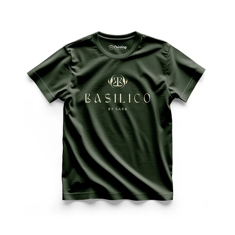 Basilico Logo Printed - Restaurant Staff T-Shirts CBRT15