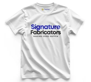 Signature Fabrications Logo Printed – Signage Company Staff T-Shirt CBSC14