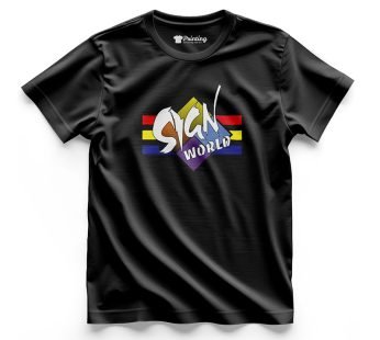 Sign World Logo Printed – Signage Company Staff T-Shirt CBSC02