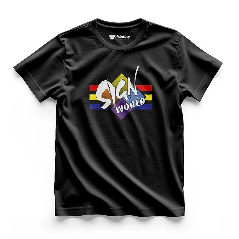 Sign World Logo Printed - Signage Company Staff T-Shirt CBSC02