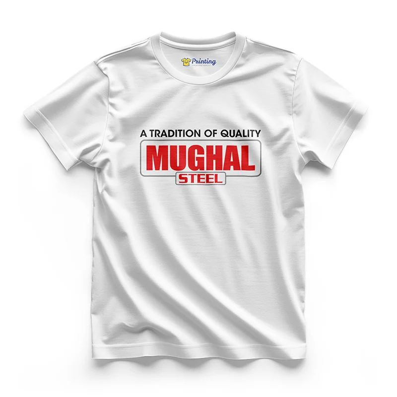 Mughal Steel Logo Printed - Steel Industry Workers T-Shirts CBSI01