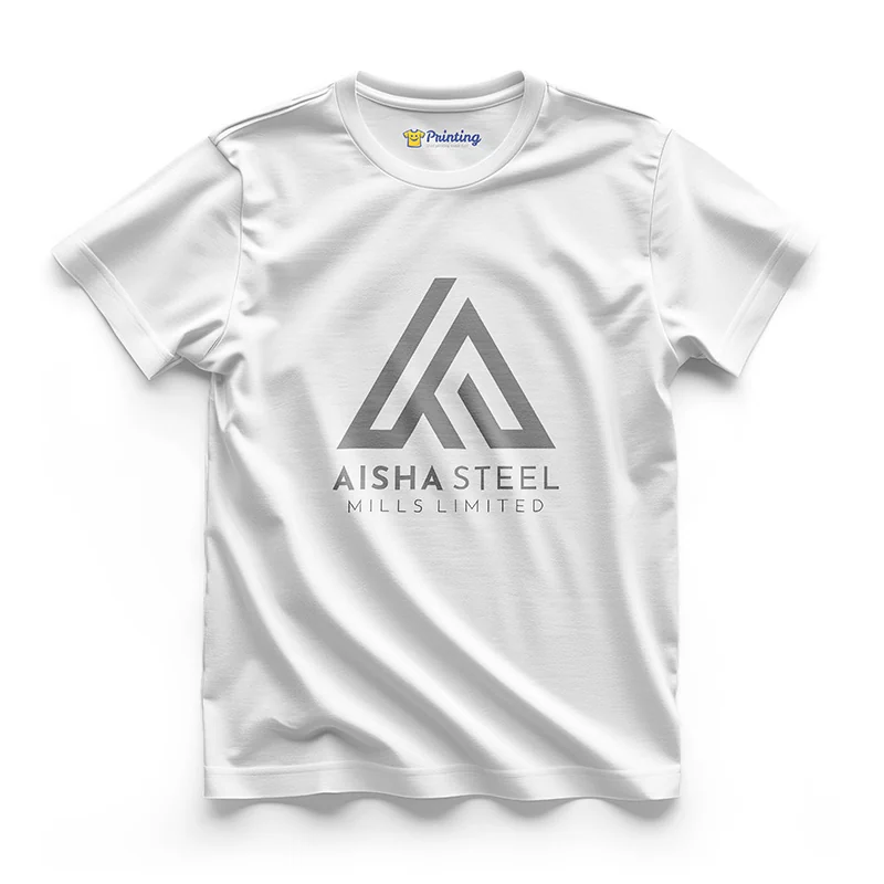 Aisha Steel Logo Printed - Steel Industry Workers T-Shirts CBSI15