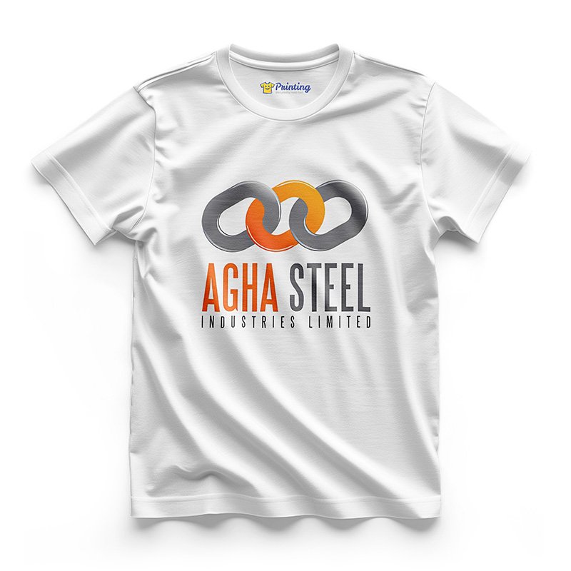 Agha Steel Logo Printed - Steel Industry Workers T-Shirts CBSI03