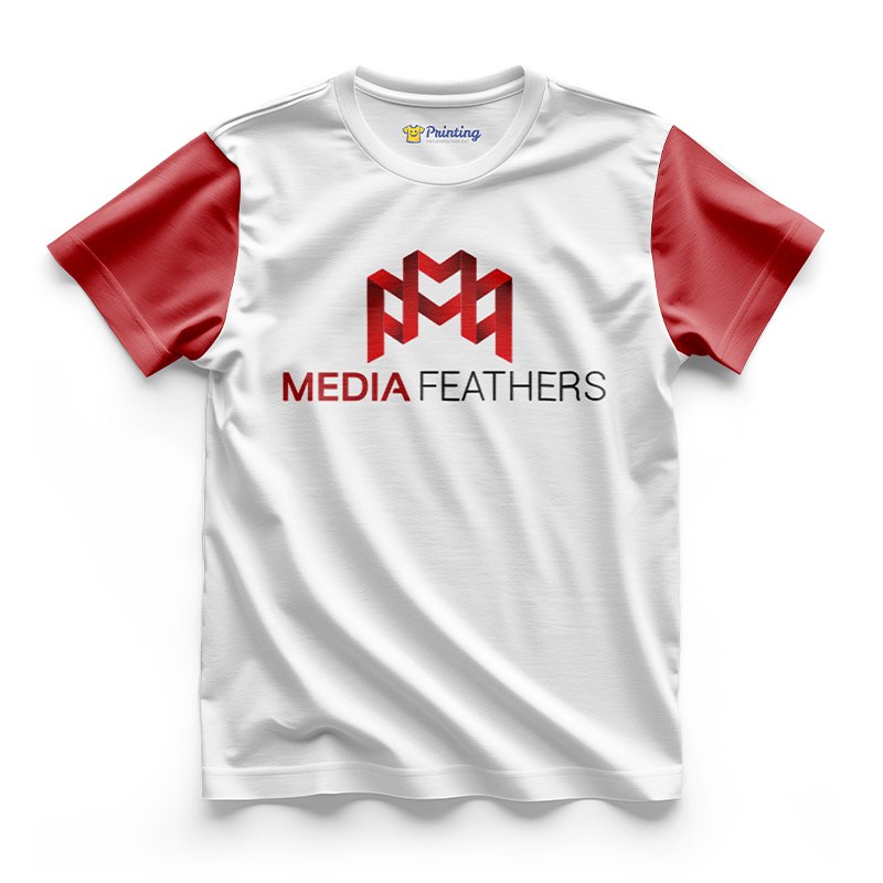 Media Features Logo Printed - Advertising Company Staff T-Shirts CBAC05