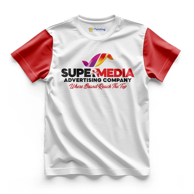 Super Media Logo Printed - Advertising Company Staff T-Shirts CBAC08