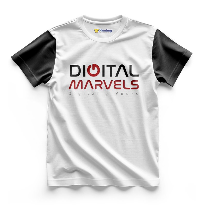 Digital Marvels Logo Printed - Advertising Company Staff T-Shirts CBAC10