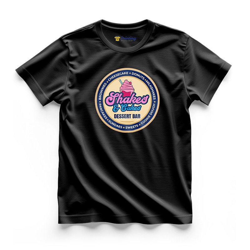 Shakes & Cakes Logo Printed - Bakery Staff T-Shirts CBBS01