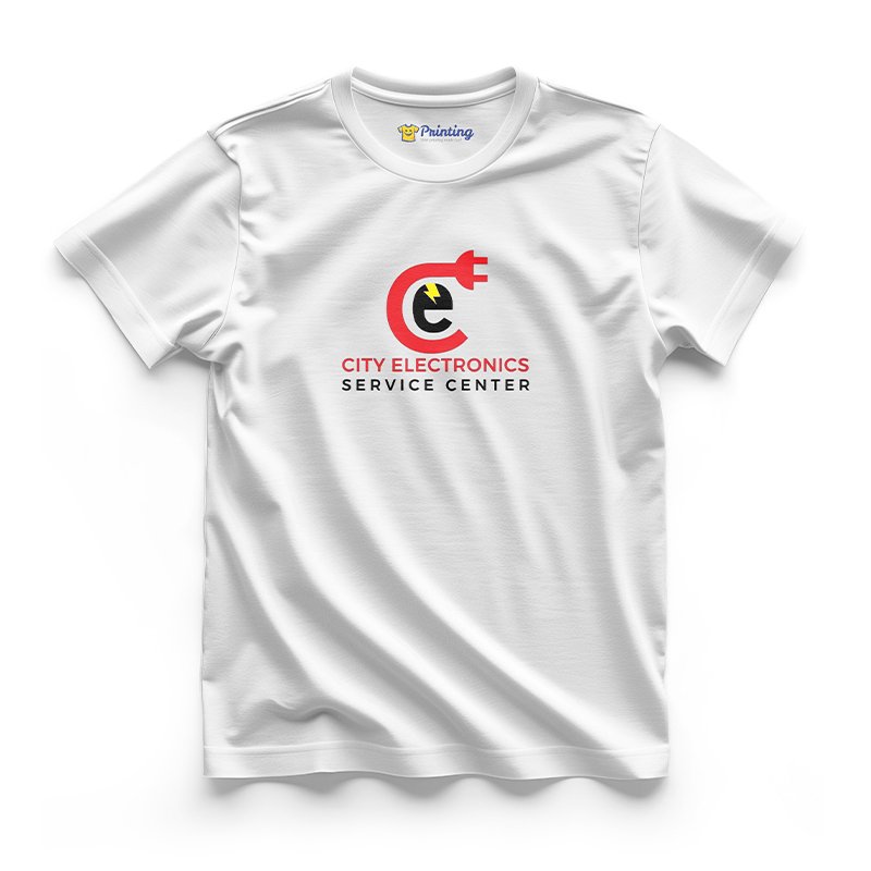 City Electronics Logo Printed - Electronic Store Staff T-Shirts CBES12