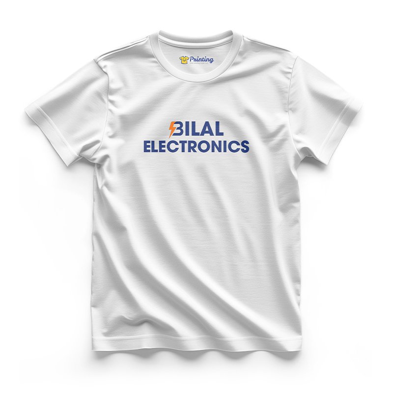 Bilal Electronics Logo Printed - Electronic Store Staff T-Shirts CBES13