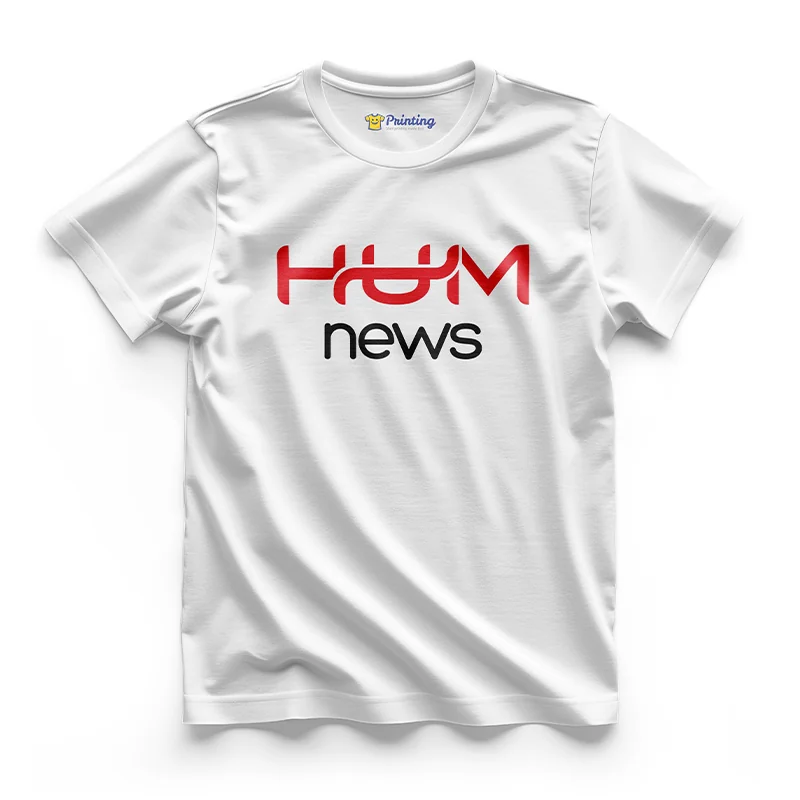 HUM News Logo Printed - News Channel T-Shirts CBNC06