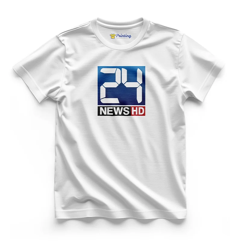 24 News Logo Printed - News Channel T-Shirts CBNC09