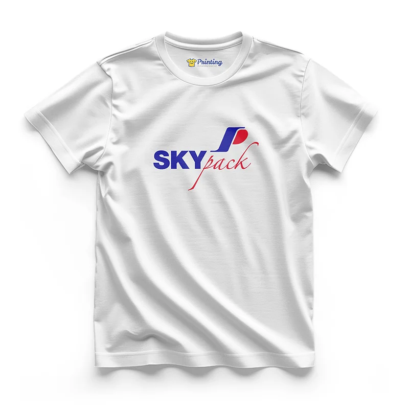 Sky Pack Logo Printed - Packaging Company Staff T-Shirts CBPC11