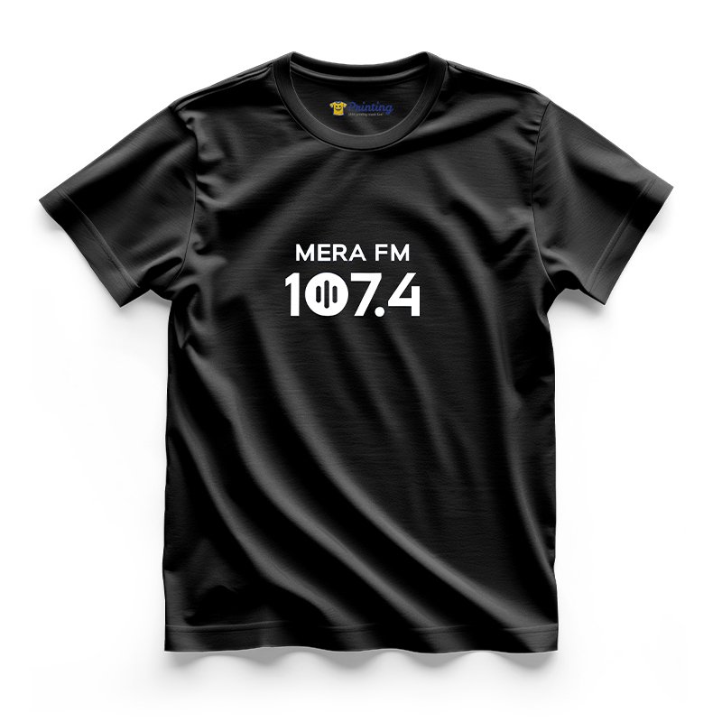 Mera FM 107.4 Logo Printed - Radio Station Staff T-Shirts CBRS08