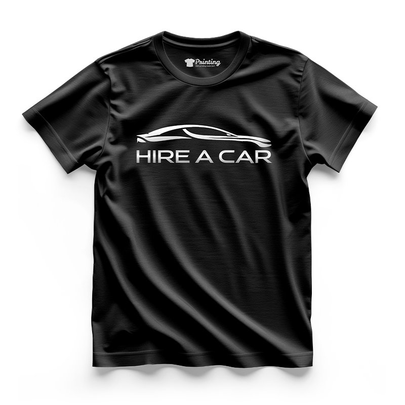 Hire a Car Vector Printed - Ride Sharing Companies Staff T-Shirts CBRS15