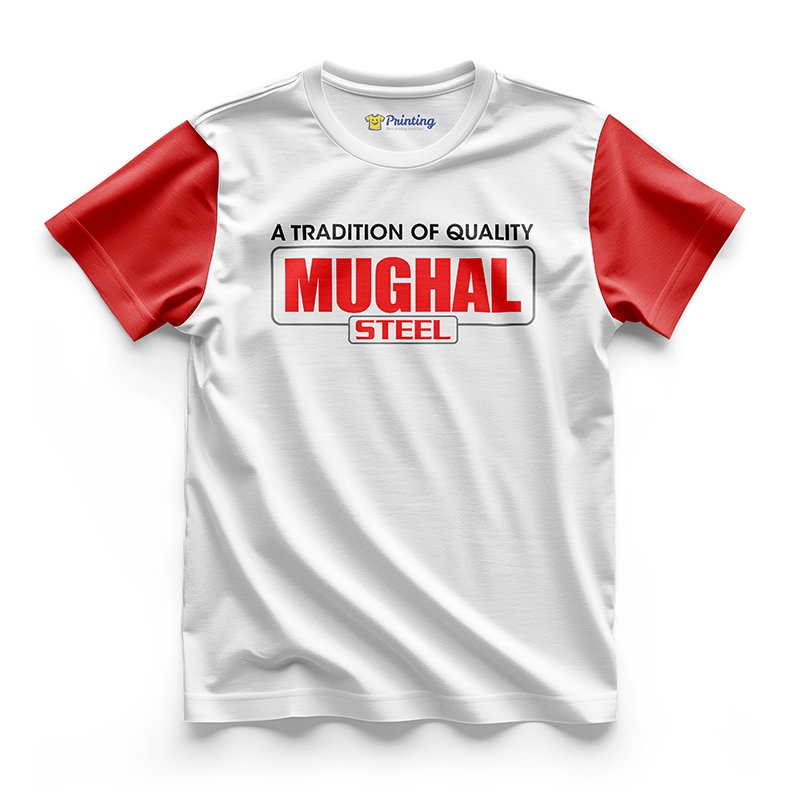 Mughal Steels Logo Printed - Steel Industry Company Staff T-Shirts CBSI02