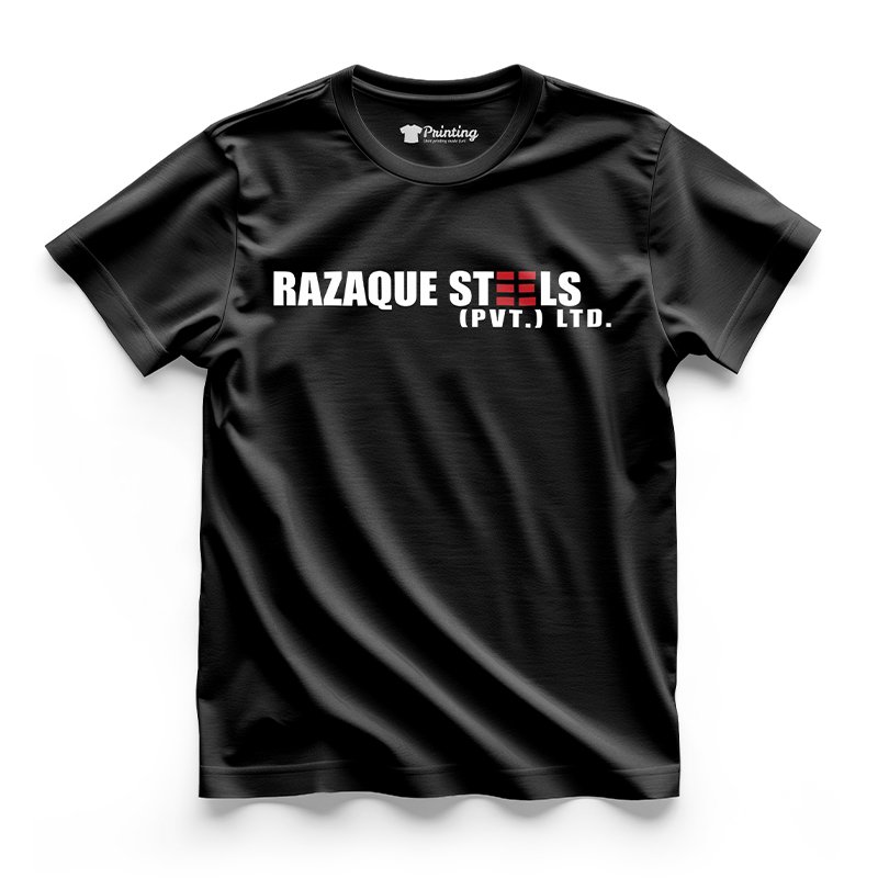 Razaque Steels Logo Printed - Steel Industry Company Staff T-Shirts CBSI08