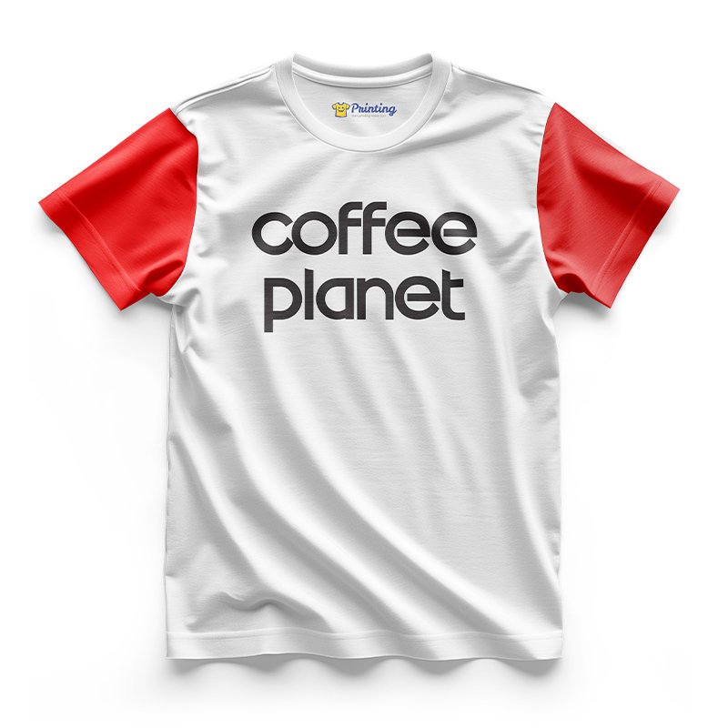 Coffee Planet Logo Printed - Coffee Café Staff T-Shirts CBCC10