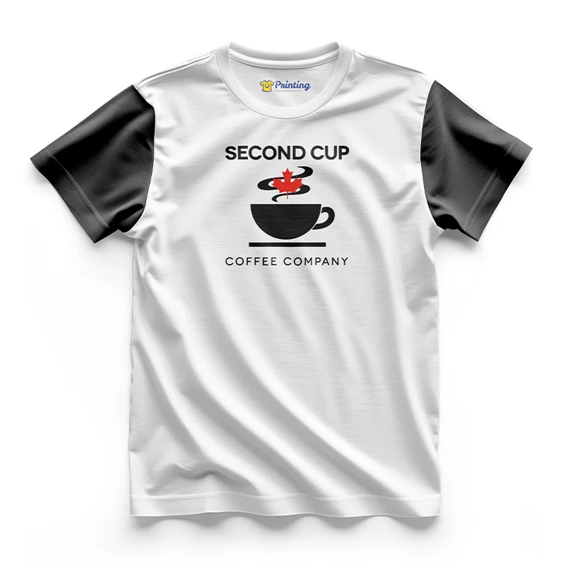 Second Cup Logo Printed - Coffee Café Staff T-Shirts CBCC23