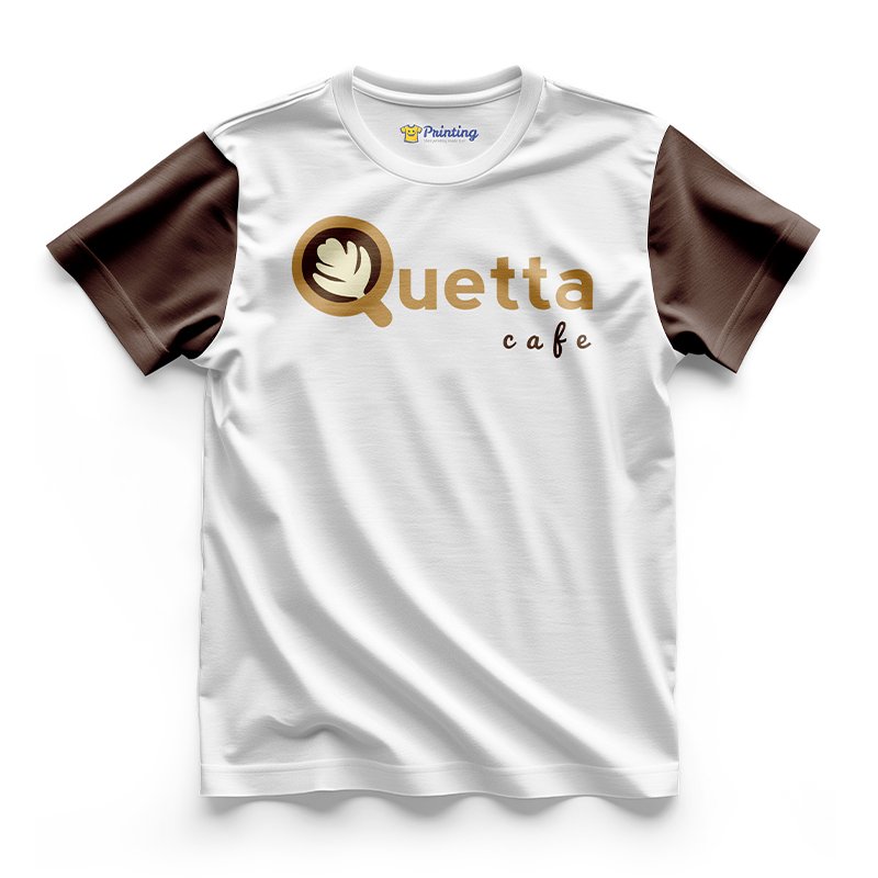 Quetta Cafe Logo Printed - Coffee Café Staff T-Shirts CBCC24
