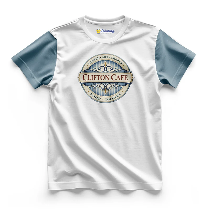 Clifton Cafe Logo Printed - Coffee Café Staff T-Shirts CBCC25