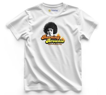 Burning Brownie Logo Printed – Coffee Café Staff T-Shirts CBCC06